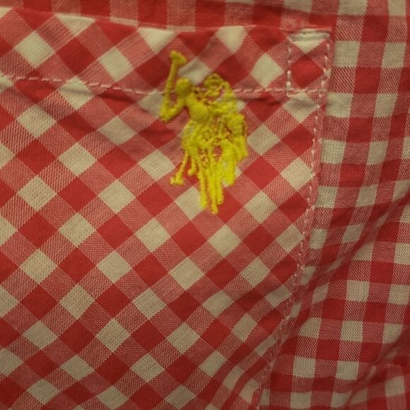 US Polo Assn long Sleeve pink/ white checked Shirt - Picture 4 of 5